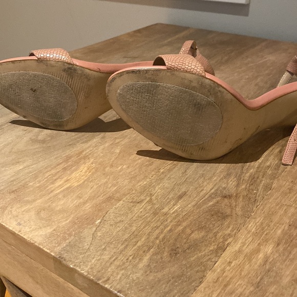 Aldo Pink Leather Heels Ankle Strap Stiletto Barbie - Picture 4 of 5